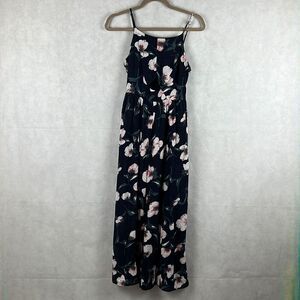 Altar'd State Floral Jumpsuit - Navy and Pink